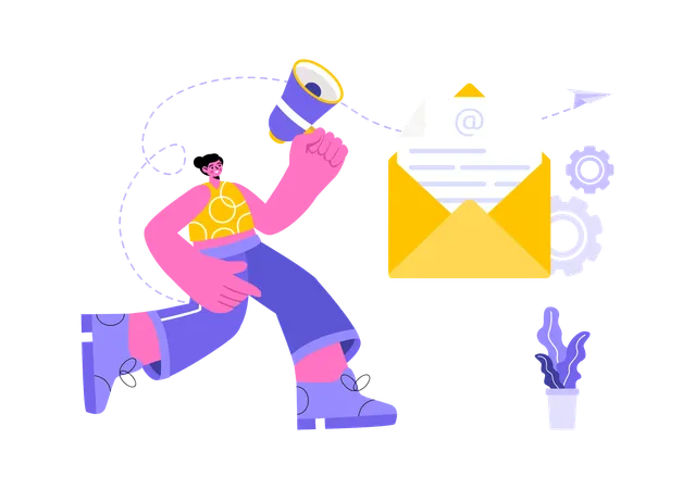 Employee doing mail marekting  Illustration