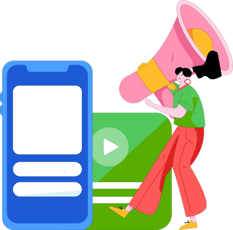 Employee doing marketing campaign  Illustration