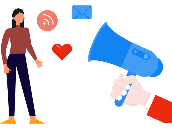 Employee doing Media marketing  Illustration