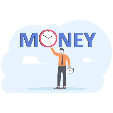 Employee doing money management  Illustration