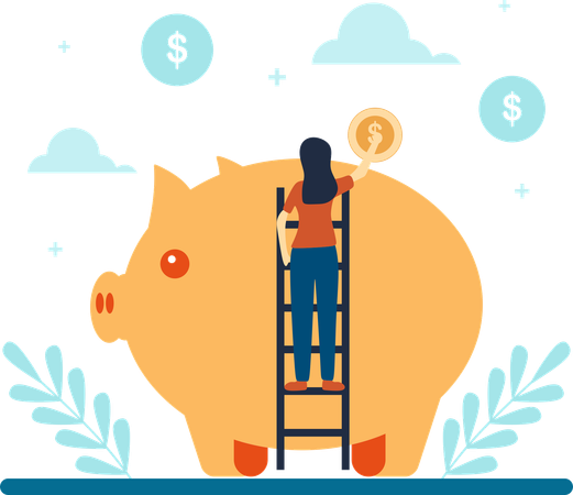 Employee doing Money Management  Illustration