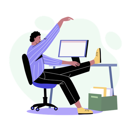 Employee doing Office stretching  Illustration