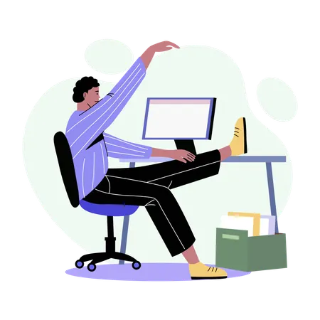 Employee doing Office stretching  Illustration