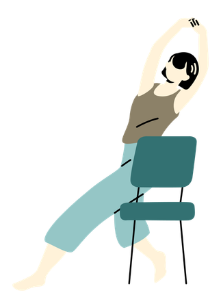 Employee doing Office workout  Illustration