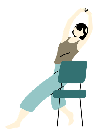 Employee doing Office workout  イラスト