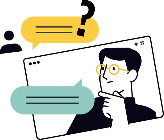 Employee doing online chat  Illustration