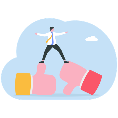 Employee doing Performance evaluation  Illustration