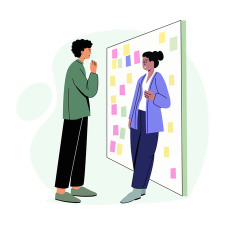 Employee doing Planning  Illustration