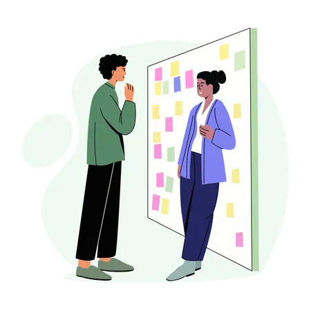 Employee doing Planning  Illustration