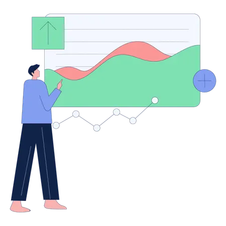 Employee doing Project Development data research  Illustration