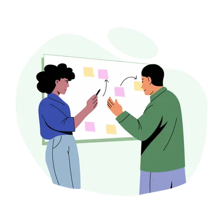 Employee doing Project planning  Illustration