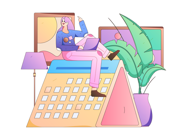 Employee doing remote work  Illustration