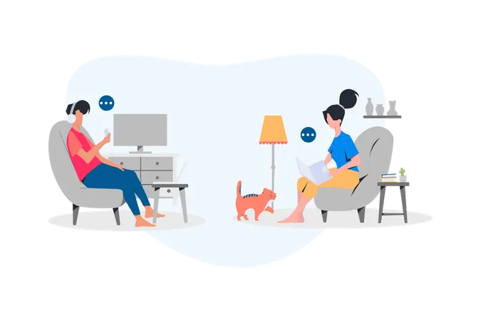 Employee doing Remote Work  Illustration