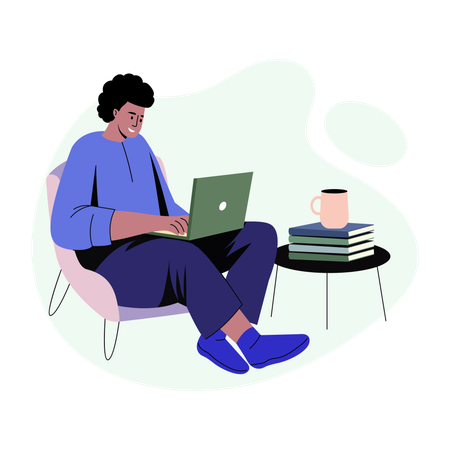 Employee doing Remote work  Illustration