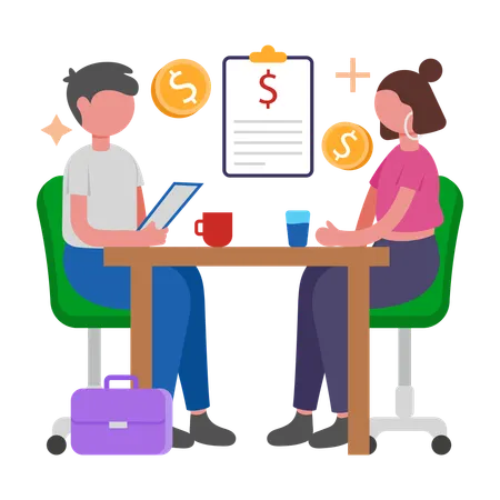 Employee doing Salary Negotiation  Illustration