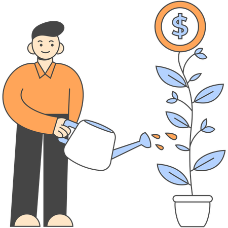 Employee doing savings management  Illustration