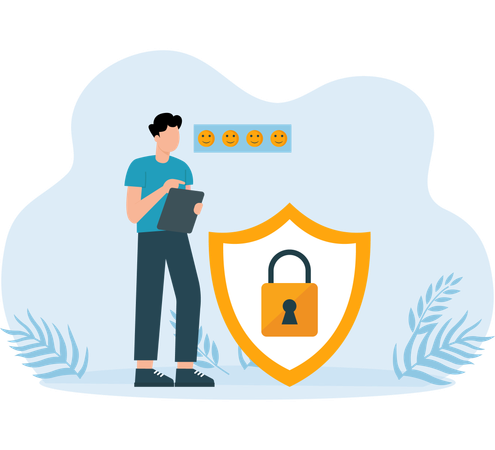 Employee doing Security Feedback  Illustration