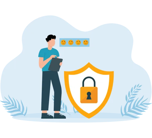 Employee doing Security Feedback  Illustration