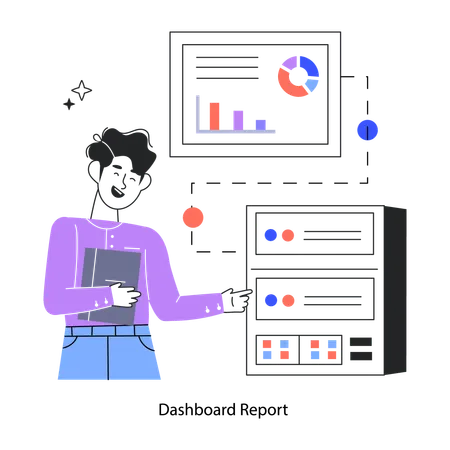 Employee Doing Server Management  Illustration