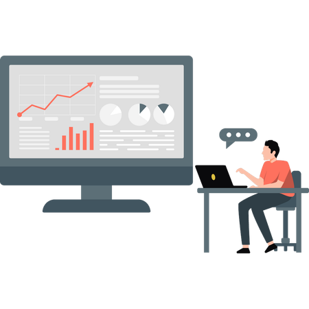 Employee doing strategy planning  Illustration