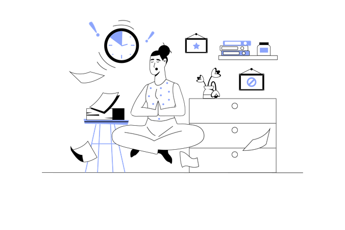 Employee doing task management  Illustration