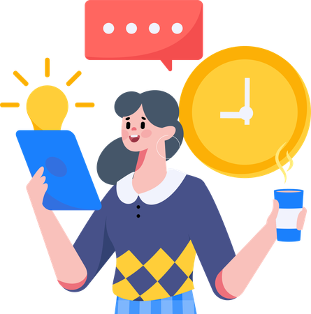 Employee doing task management  Illustration