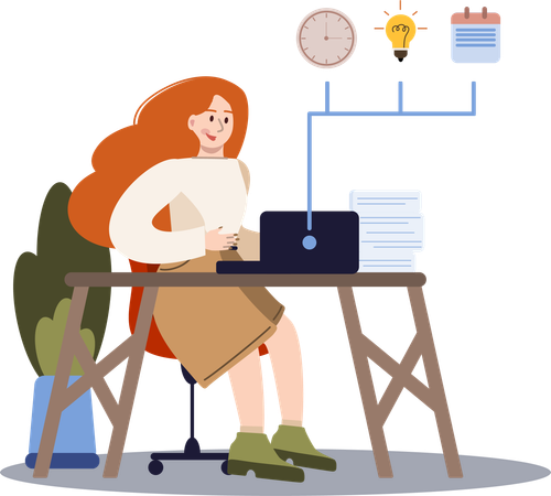 Employee doing task management  Illustration