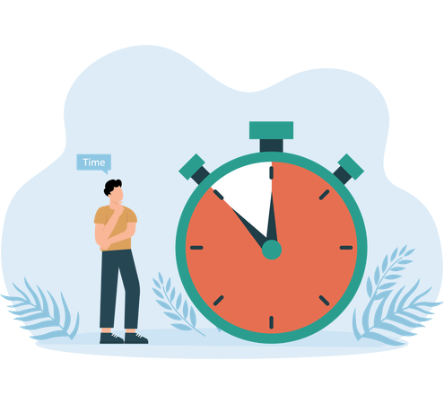 Employee doing Time Management  Illustration