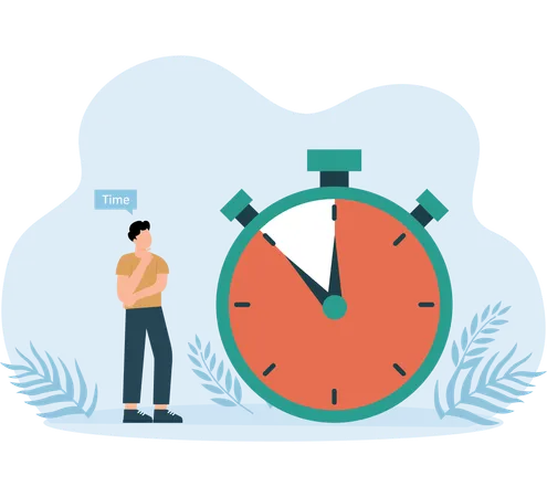 Employee doing Time Management  Illustration