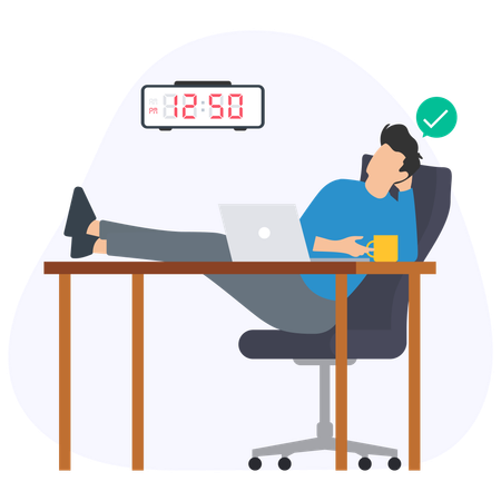 Employee doing time management  Illustration