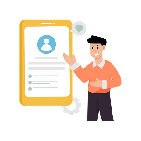 Employee doing User Profile security  Illustration