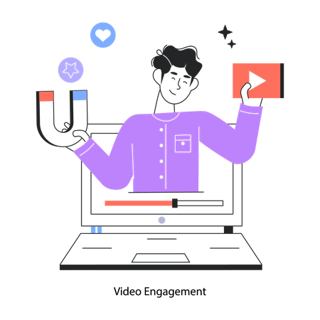 Employee Doing Video Marketing  Illustration