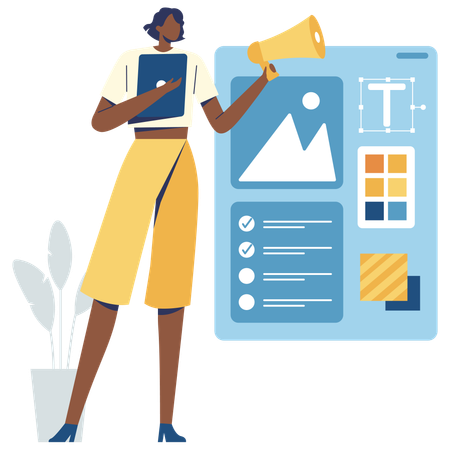 Employee doing Visual Branding  Illustration