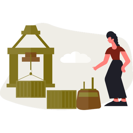 Employee doing warehouse managment  Illustration