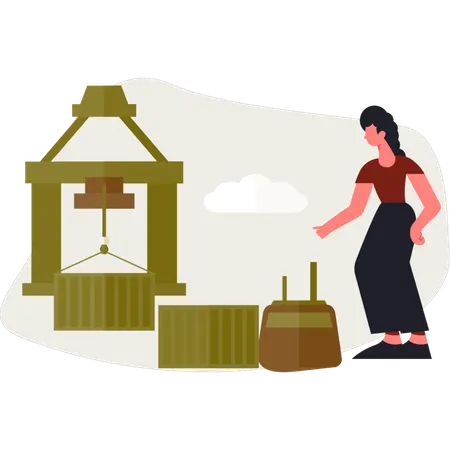 Employee doing warehouse managment  Illustration