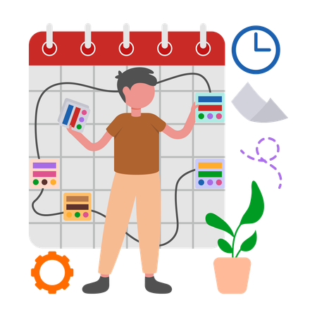 Businessman working on Workload Balance  Illustration