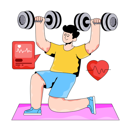 Employee doing Workout  Illustration