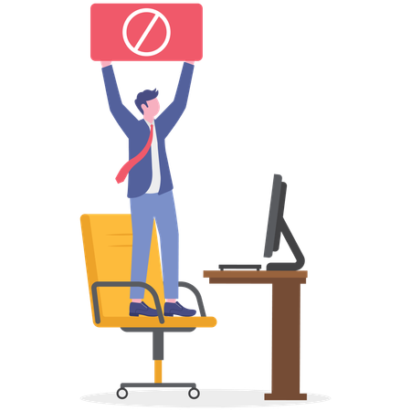 Employee doing workplace protest  Illustration