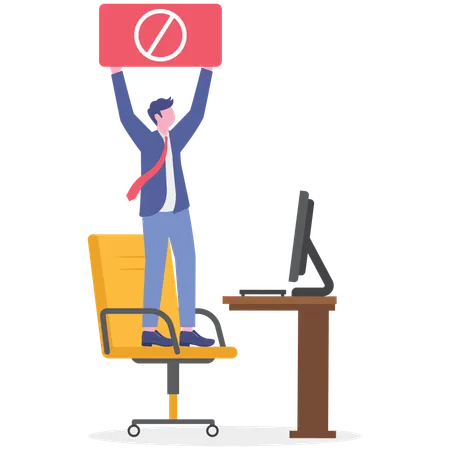 Employee doing workplace protest  Illustration