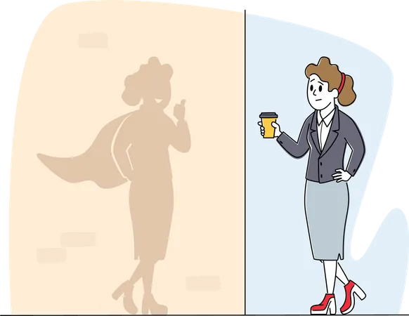 Employee Dream to Become Wealthy Businesswoman Illustration