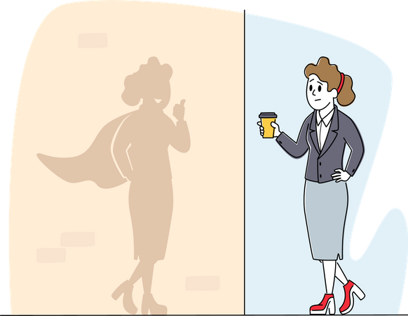 Employee Dream to Become Wealthy Businesswoman  Illustration