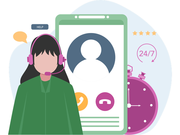Employée du service client  Illustration