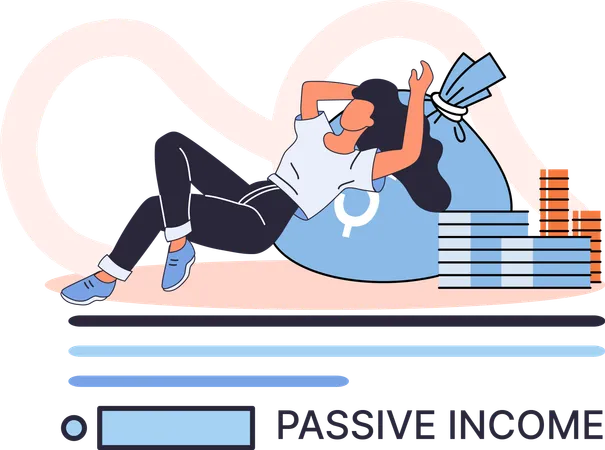 Employee earns passive income  Illustration