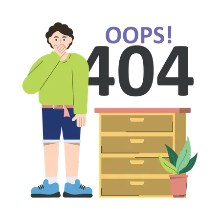 Employee encountering 404 Error  Illustration