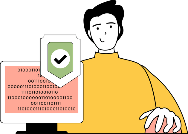 Employee encrypts data  Illustration