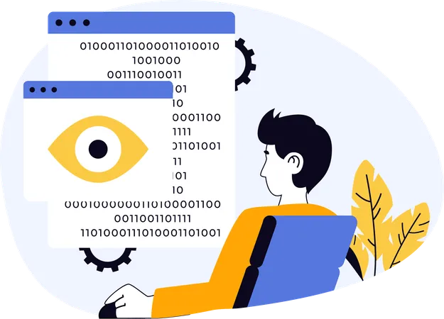 Employee encrypts text messages sent online  Illustration