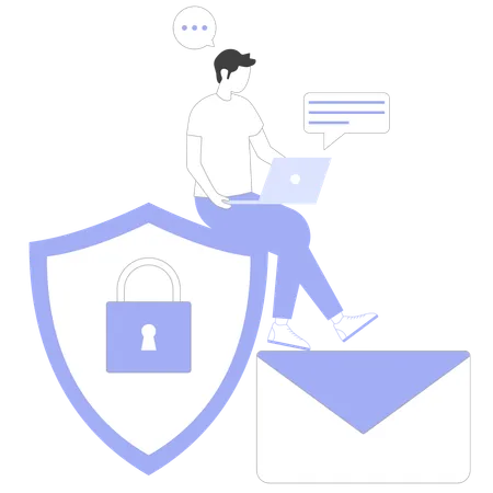 Employee ensure data Protection  Illustration