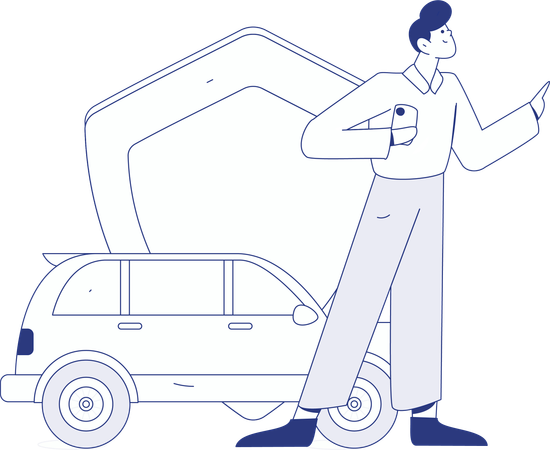 Employee ensures car protection  Illustration