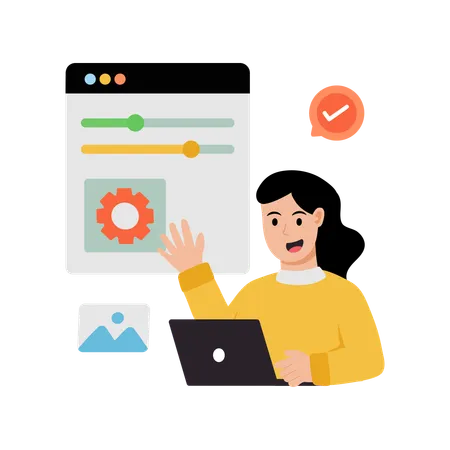Employee ensures Web Setting  Illustration