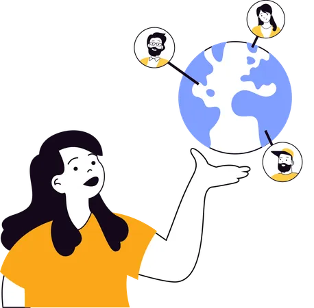 Employee establishes global user network  Illustration